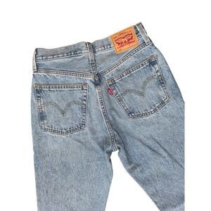 Levi Strauss 501 Button Fly Jeans Light Wash Distressed Mens W25 L30